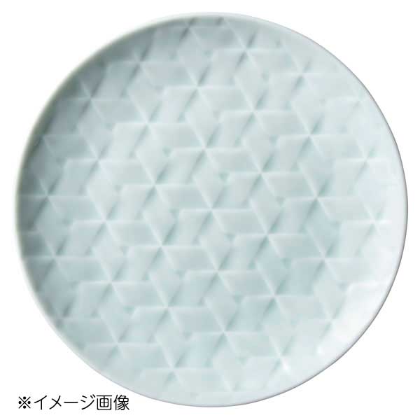 桐井陶器 モデルノ MODERNO 網代(あじろ) 網代 17cm丸皿 青白 876-3706