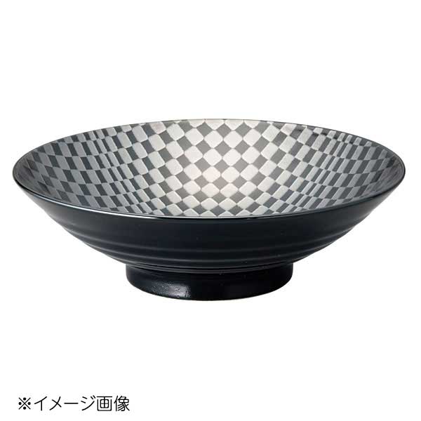 桐井陶器 モデルノ MODERNO 市松 黒 8.0めん鉢 036-E057