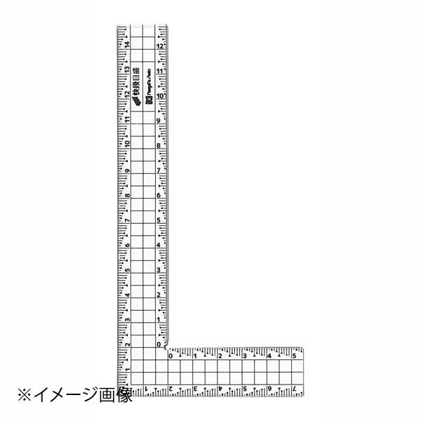 ●1mm単位の目盛が見やすく、数値を瞬時に把握できる連続追数字表示＋2mm点付の階段状目盛です。●ケガキ、カット面にはステンレス板付で、カッターなどの食い込みを防止します。●内角部分に逃げ穴付なので、カッターなどの刃先が当たらず、切断したい端面からキレイに切断可能です。●内側基点目盛付なので、加工物の端面に引っ掛けながら内寸測定が可能です。●透明なので加工物の線や模様を確認しながら作業できます。●別売の三角定規と組み合わせることで色んな角度のケガキ、カット作業ができます。●寸法測定や線引き、切断作業に。●サイズ(mm):全長150×幅75×厚さ3●本体質量:20g●材質:本体：アクリル●規格(cm)：15×7(13×5)●寸法精度(mm)：-●目盛の種類：cm目●目盛のピッチ(mm)：1