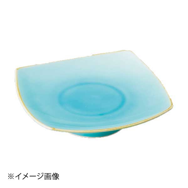 渕サビマリンブルー四角高台皿