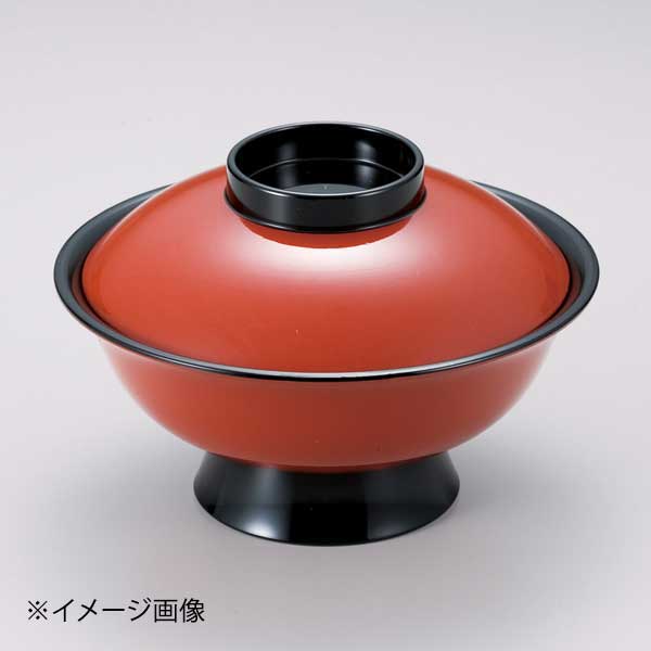 [TA]低型大名椀 朱つば黒5.5寸