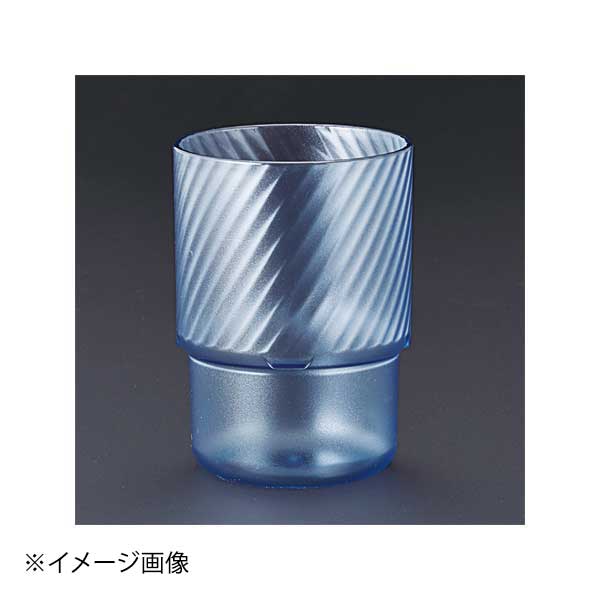 青色ストライプのガラス製器