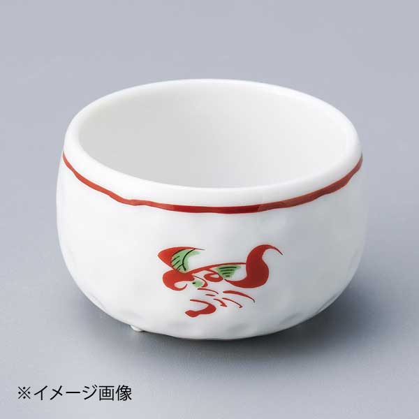 赤絵水玉三ッ足珍味(大)