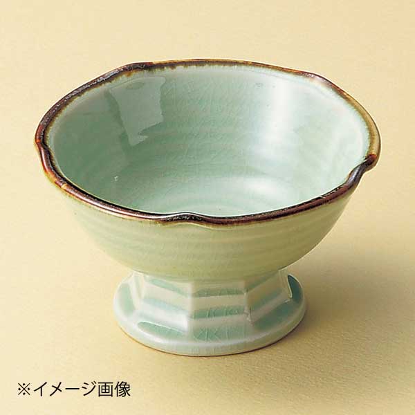乐天商城 - ビードロ灰釉渕錆梅型高台小鉢(小)