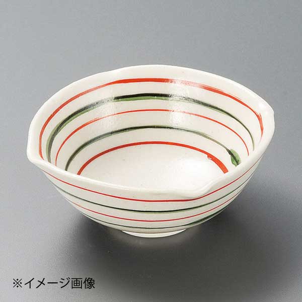 赤絵駒筋四方小鉢