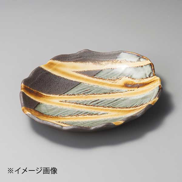 Rakuten - 乱線白流しソギ入楕円皿 大