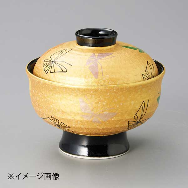 金窯彩蝶高台蓋物