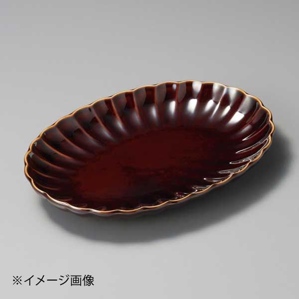 Rakuten - うるしブラウン24cm楕円皿
