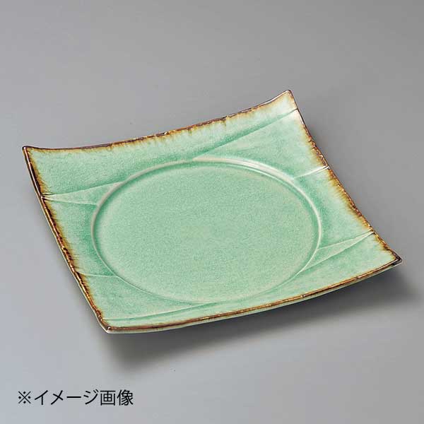 乐天商城 - ビードロ灰釉渕錆8.5寸四方皿