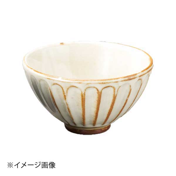 窯変粉引削ぎ茶碗