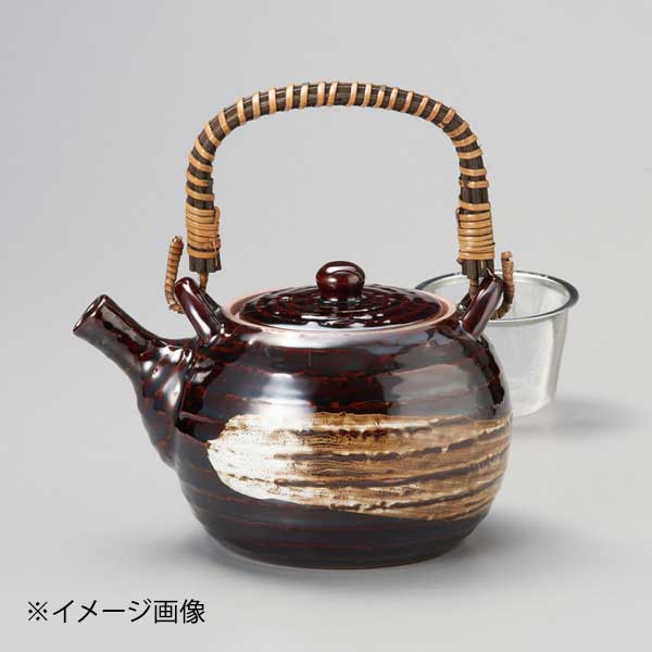 アメ白刷毛土瓶 ステンレス茶コシ付