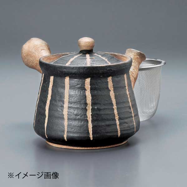 彫十草急須小(黒)