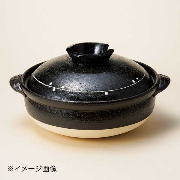 黒釉ライン7号深鍋(萬古焼)