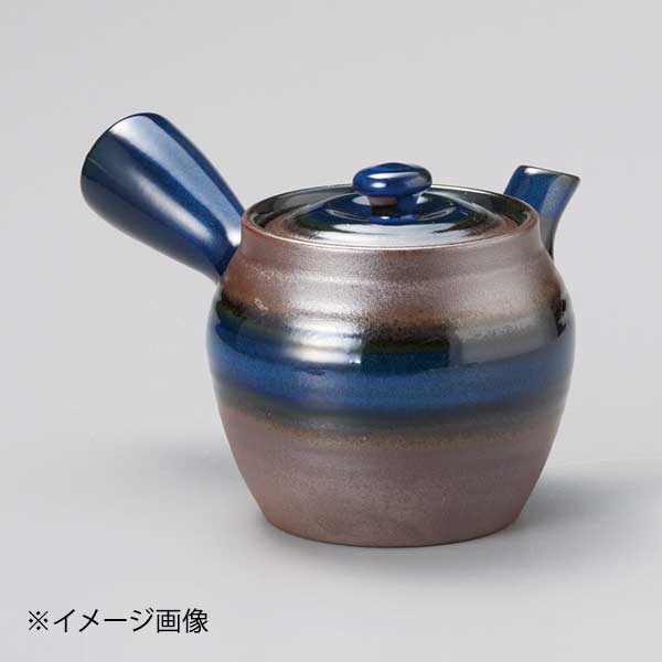 万古急須1.5つぼ形ナマコ巻(丸網)(萬古焼)