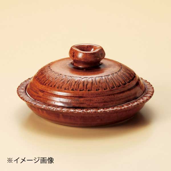 アメ釉(手造り)7.5号丸鍋(萬古焼)