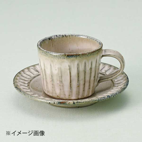 ●サイズ・容量：コーヒー碗：11×8×6.5cm・195cc、コーヒー皿：14.8×2.6cm●重量:400g●土物陶器●手造り食器●カタログコード:66118-100