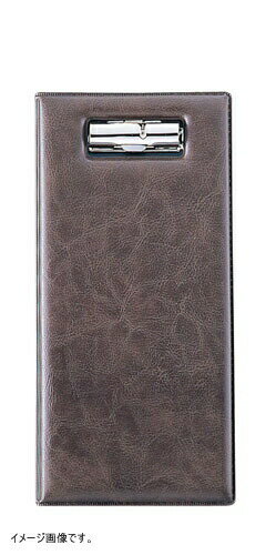 えいむ レザータッチ 伝票ホルダー 二ツ折り 茶 BH-102