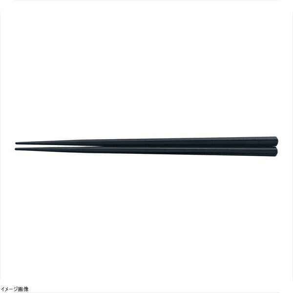 PBT筋目六角箸（10膳入） 黒 21cm