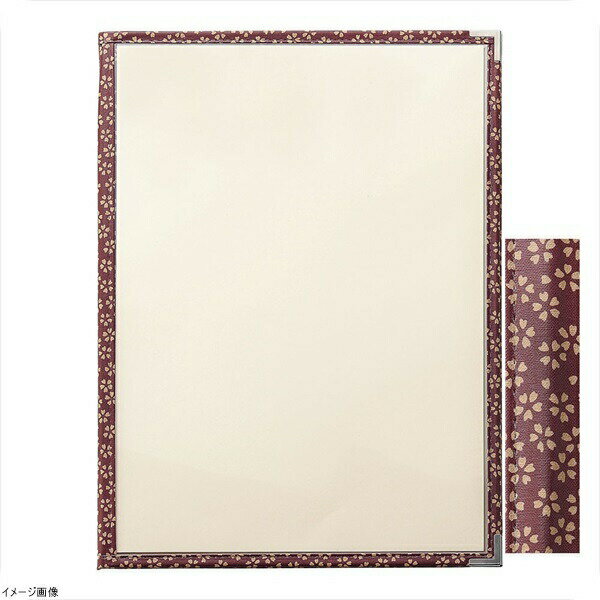 PP布地クリアテーピングメニューブック 桜柄 PTA－441 赤