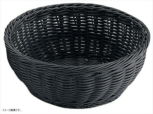 Todai PPラタン 丸型バスケット ブラック 18型