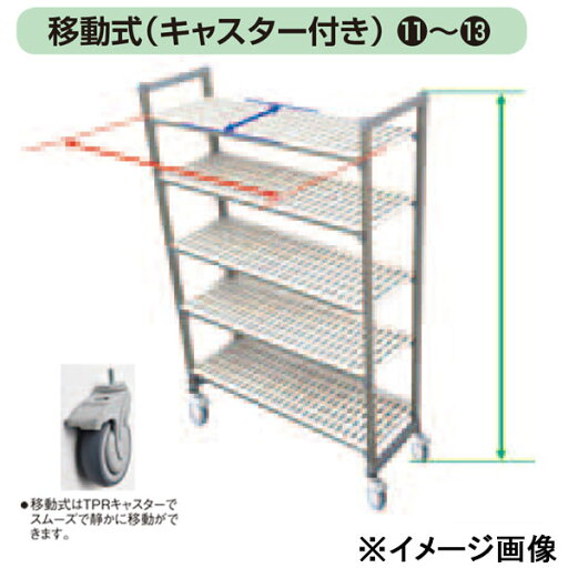 Trust(トラスト) TR610型移動式シェルビング5段 1530×H1780 (DTL5914) Trust(トラスト) TR610型移動式シェルビング5段 1530×H1780 (DTL5914)