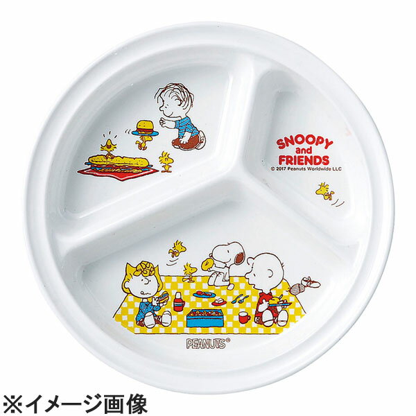 スリーライン メラミンお子様食器「スヌーピー」 丸ランチ皿 (RSN3601)