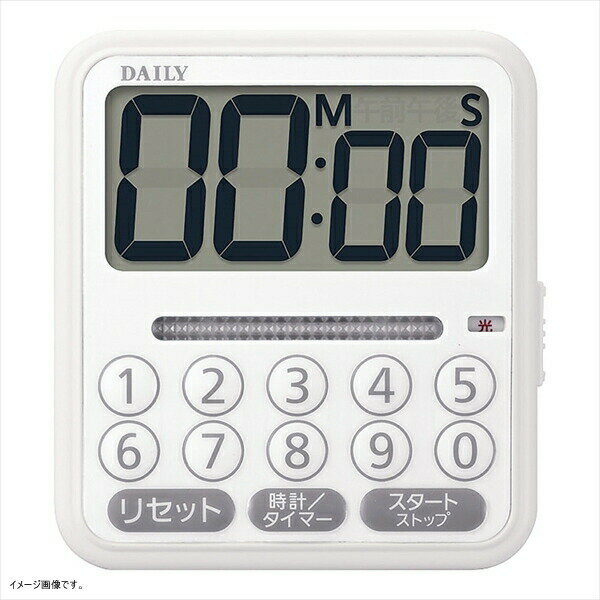 リズム時計 デジタル キッチン タイマー タイマ-コンビF 光りでもお知らせ機能 置き ・ 掛け 兼用 マグネット クオーツ 時計 付き 白