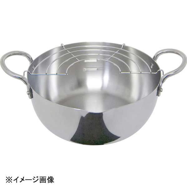 ●規格(cm)：22(揚げ網月)●外径×深さ(mm)：222×78●容量(L)：2.6●質量(g)：670●底径(mm)：170●底厚：1.5●アミ/鉄クロームメッキ●ステンレス製でサビに強く、丈夫で長持ち。※容量は満水容量です。●素材・材質：ステンレス鋼※メーカー希望小売価格はメーカーカタログに基づいて掲載しています。(カタログ表示価格は消費税が含まれていません)画像はイメージです。※閲覧環境により実際の色味や質感と異なって表示される場合がございます。※部品・パーツなどの一部の商品では本体の商品画像を使用しております。※製品の仕様・画像・パッケージは、メーカー側から予告なく変更される場合があります。●カタログコード：・8-0412-1702●規格(cm)：22(揚げ網月)●外径×深さ(mm)：222×78●容量(L)：2.6●質量(g)：670●底径(mm)：170●底厚：1.5●アミ/鉄クロームメッキ●ステンレス製でサビに強く、丈夫で長持ち。※容量は満水容量です。●素材・材質：ステンレス鋼●カタログコード：・8-0412-1702