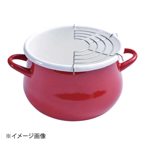 コージークック ホーローミニ天ぷら鍋 16cm レッド