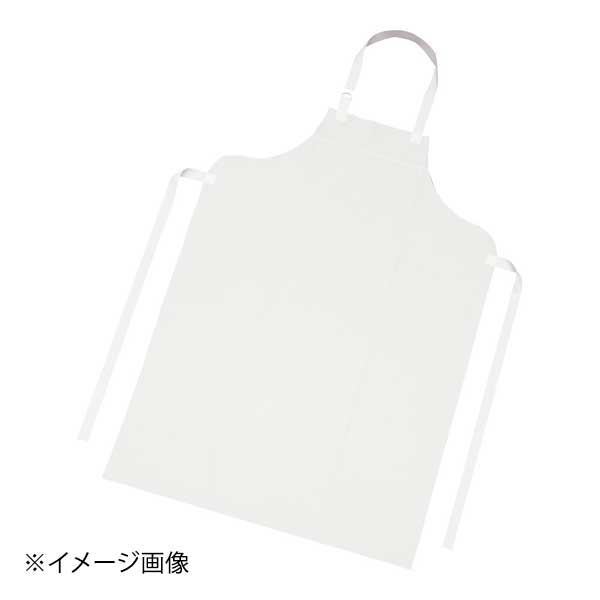 遠藤商事株式会社 ウレタンフィルム胸付前掛首紐調節機能付き (半打抜き仕様)85×120L 白