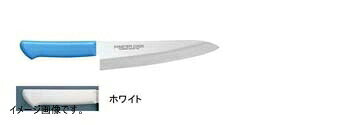 マスターコック 抗菌カラー庖丁材質 刀身:モリブデン・バナジウム鋼 ハンドル:ノバロンAGZ330(銀系無機抗菌剤)入り ポリプロピレン樹脂(耐熱温度110℃)●多彩なカラーバリエーション ハンドルのカラーは6色あり、肉類、魚貝類、野菜、果実、 パン類、加工済食品など食品別に利用できるので衛生管理が できます。(切れ味の鋭さと特長)■本研刃造りプロの技術者により、本刃付けする前に研ぎなおしを容易にするため、水砥の荒砥・中砥を使用し、刃基を研ぎだしてあります。■本刃付け砥石による本格的な刃付けを施し、鋭い切れ味を長く持続させます。■サブゼロ処理1050℃で焼き入れ後に、.73℃以下に冷却する特別な処理により高い硬度と靭性を与え、切れ味を一段と高めてあります。■抗菌効果プラスチック製ハンドルに抗菌剤が配合してあり、抗菌効果抜群です。※御注文の際は、色を御指定ください。 ※庖丁の表示サイズは、すべて刃渡り寸法となっております。※抗菌メーカー品番_サイズ(cm)_全長(mm)_質量(g)_背厚(mm)_カラー:MCDK-270_27_402_345_4.0_ホワイト