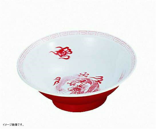 Ramen Bowls - ENTEC 中華丼 竜模様 白/赤 瑞祥 CA-10
