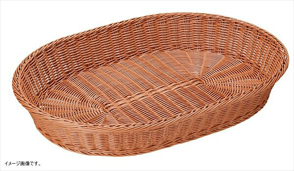 ディスプレイ バスケット 樹脂 かご 小判 食洗機 対応 ブラウン 60号 (約60×45×9cm) 91-084B