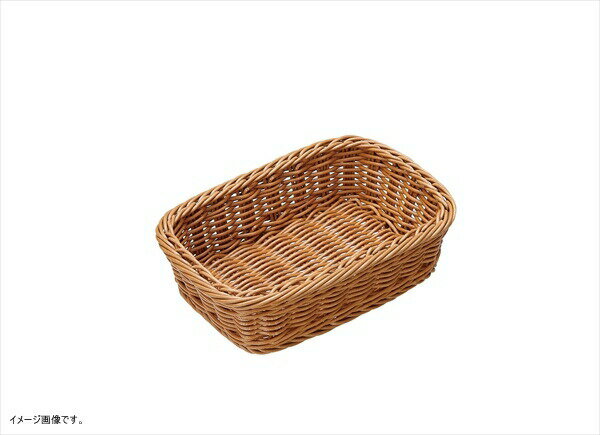 ディスプレイ バスケット 樹脂 かご 角 食洗機 対応 ブラウン 25×17cm (高さ約6cm) 91-075B