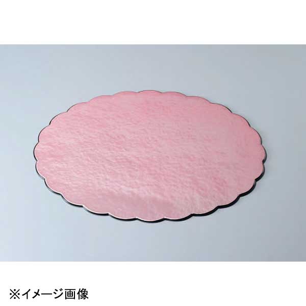 若泉漆器 尺4寸 雲型敷膳 ピンク雲流 B-24-70