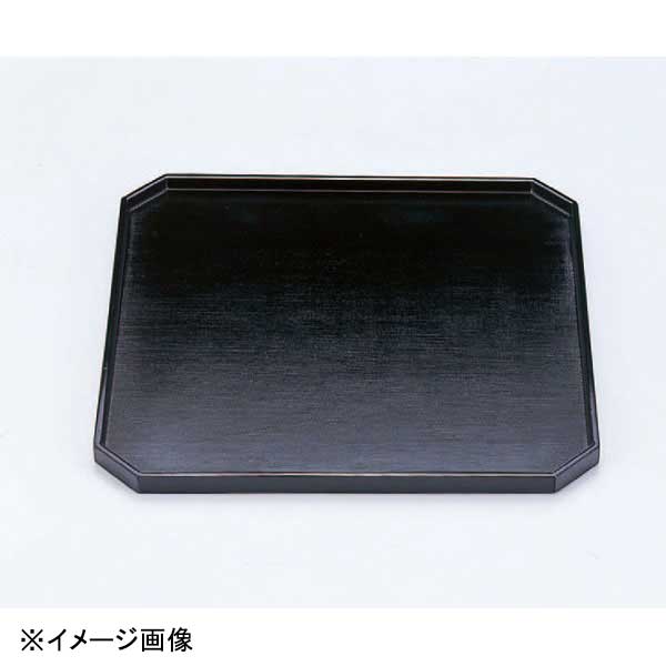 Other - 若泉漆器 隅切会席布目盆 黒 NS 尺1寸 B-4-2