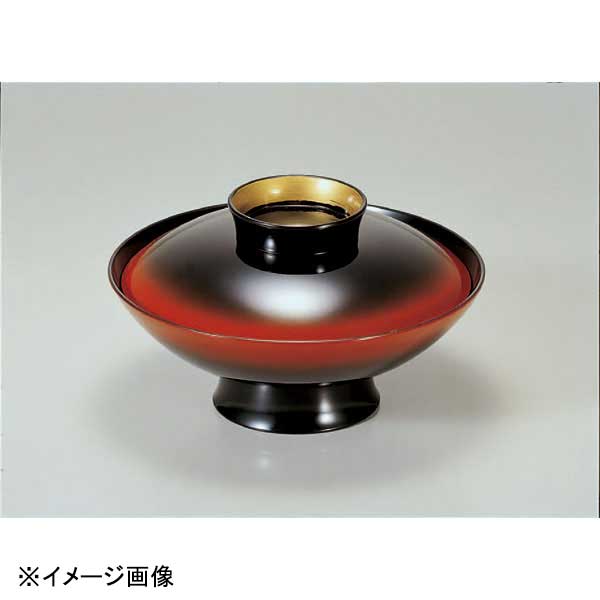 若泉漆器 5.5寸小槌煮物椀 朱ぼかしつば金 1-206-12