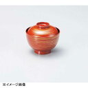 若泉漆器 3.8寸仙才椀 朱 金刷毛目 W-12-98