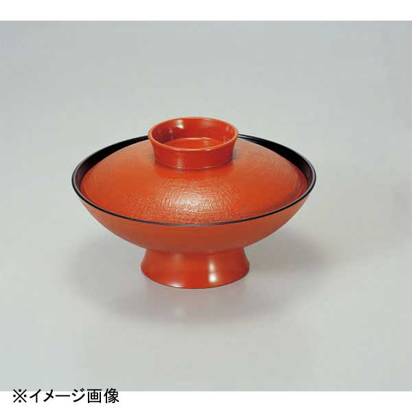 若泉漆器 6寸小槌煮物椀 朱布目 W-14-82