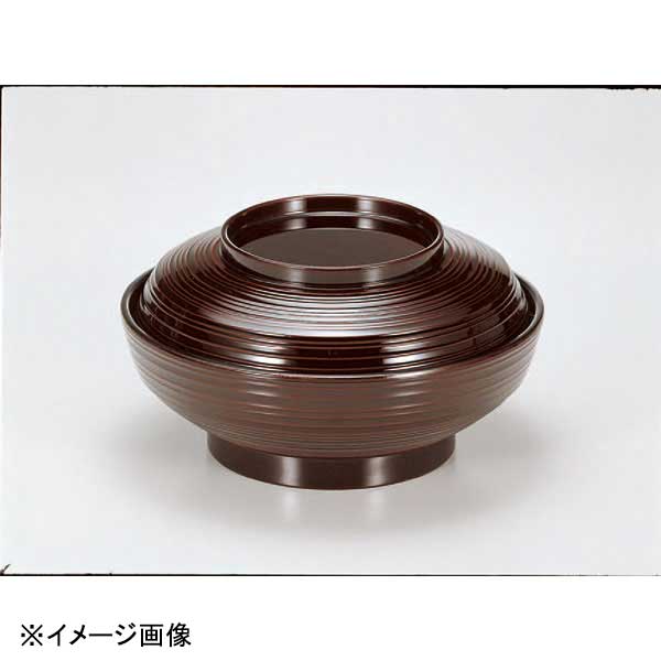 若泉漆器 5.5寸線筋平煮物椀 溜内黒 W-2-63