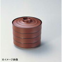 若泉漆器 (小)富士段付飯器 吟朱黒糸内黒塗 W-7-79
