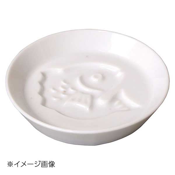 ヤマコー 用美 白磁・絵柄入醤油皿 鯛 26231