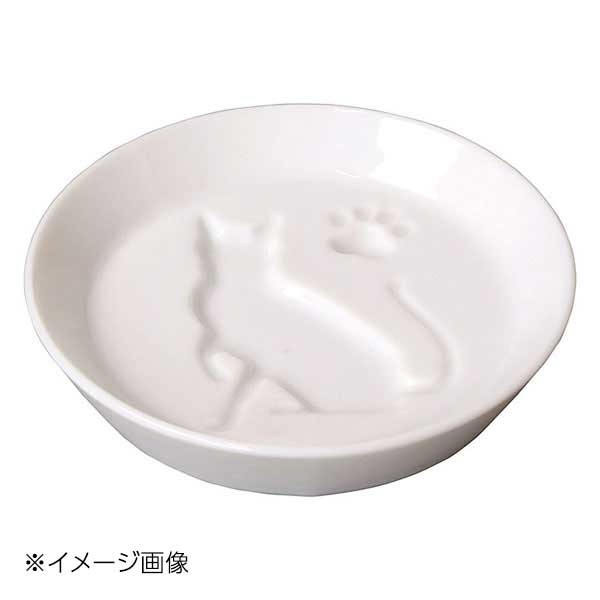ヤマコー 用美 白磁・絵柄入醤油皿 ねこ 26233