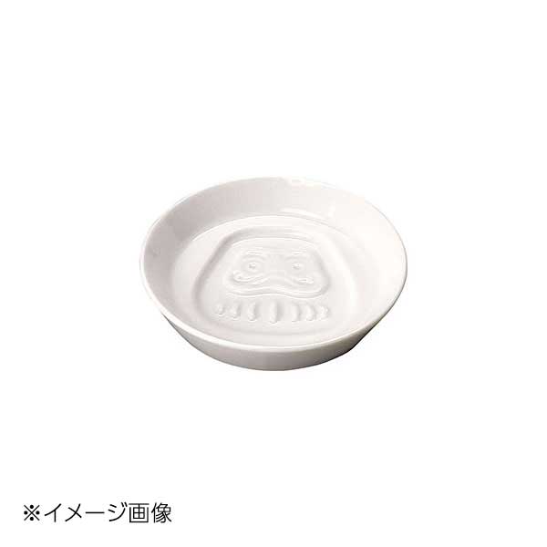 ヤマコー 用美 白磁・絵柄入醤油皿 だるま 26299