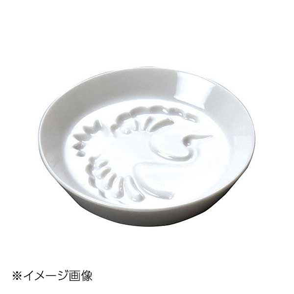ヤマコー 用美 白磁・絵柄入醤油皿 鶴 27614