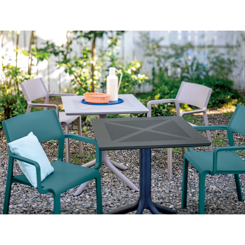 レビュー記入でクーポン配布 ガーデンファニチャーセット ガーデンファニチャー NARDI/ナルディ スクエアテーブル＆アームチェア 3点セット G87580