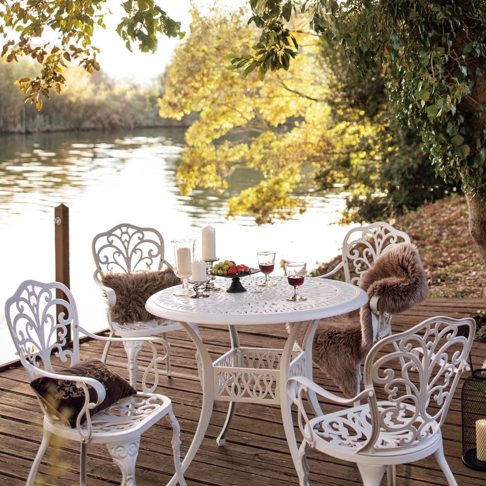 グレースシリーズ ラウンド5点セット ガーデンファニチャーセット ガーデンファニチャー G87102 \レビューキャンペーン開催中/