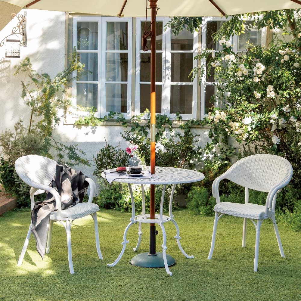 ホワイトクラシカル3点セット（テーブル×1、チェア2脚） ガーデンファニチャーセット ガーデンファニチャー G85002 ＼レビューキャンペーン開催中／