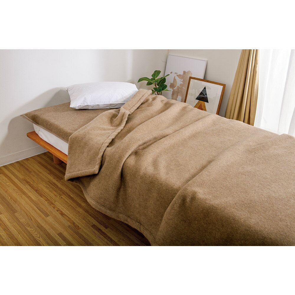 【最大8000円OFFクーポン 11月27日1：59迄】 ≪ダブル≫ 洗える無染色ブラウンカシミヤ掛け毛布 掛け毛布 ブランケット 毛布 LX4203