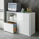 キッチンボード キッチン収納 全部隠せる スライド棚付きキッチン家電収納庫 ロータイプ 542111